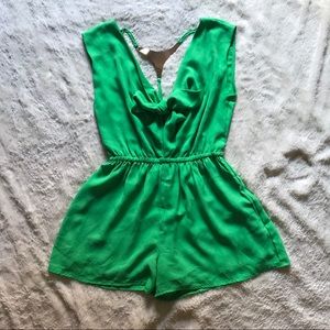 AKIRA | Green Open-back Romper